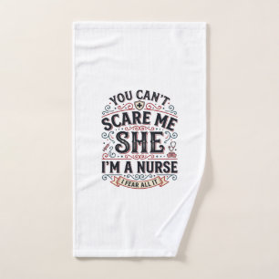 Funny Nurse Scare Me Vintage Halloween Shirt Desig Hand Towel
