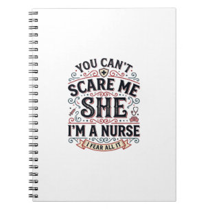 Funny Nurse Scare Me Vintage Halloween Shirt Desig Notebook