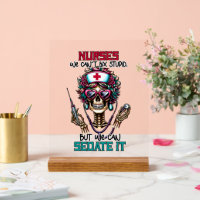 Funny Nurse sedate word art skeleton