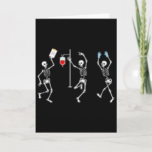 Funny Nurse Skeleton Halloween Skeleton Costume Card