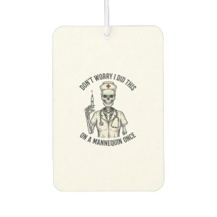 Funny Nurse Skeleton Syringe Vintage Engraving Des Car Air Freshener
