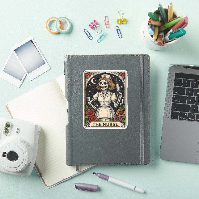 Funny Nurse Skeleton Tarot Card Halloween Nursing  (iPad Cover)