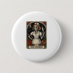Funny Nurse Skeleton Tarot Card Halloween Nursing 6 Cm Round Badge