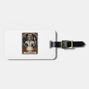 Funny Nurse Skeleton Tarot Card Halloween Nursing Luggage Tag
