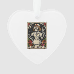 Funny Nurse Skeleton Tarot Card Halloween Nursing  Ornament