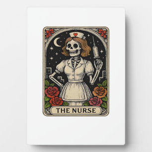 Funny Nurse Skeleton Tarot Card Halloween Nursing Plaque