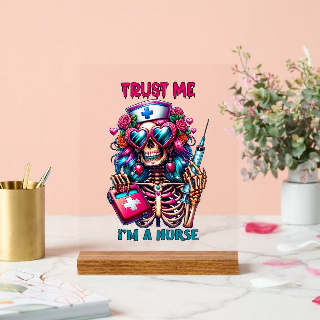 Funny Nurse trust word art  Acrylic Sign (Wedding)