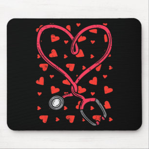 Funny Nurse Valentine Day Heart Stethoscope Nursin Mouse Pad