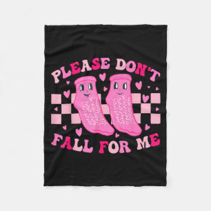 Funny Nurse Valentine Please Don't Fall For Me Rn  Fleece Blanket