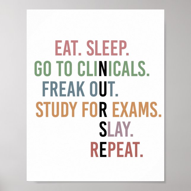 Funny Nursing School student Future Nurse Gifts Poster (Front)
