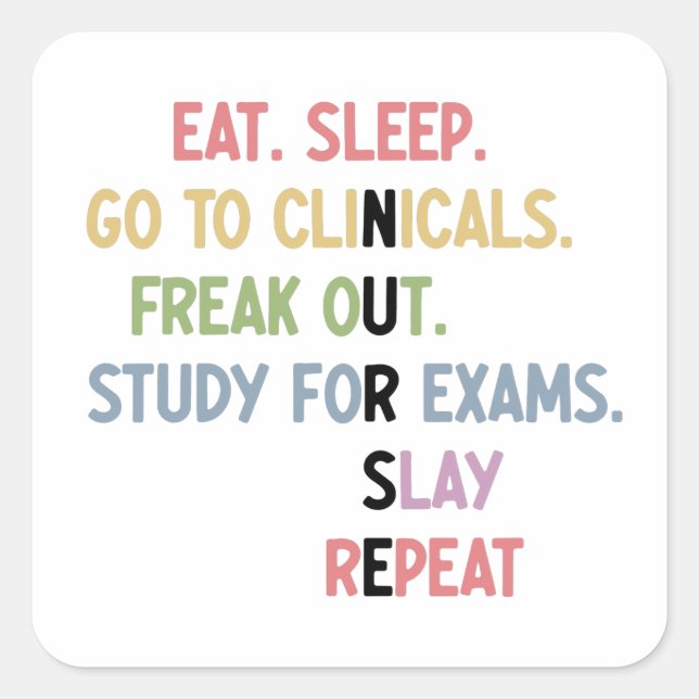 Funny Nursing School student Future Nurse Gifts Square Sticker (Front)