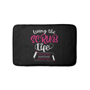Funny Nursing Shirt - Living The Scrub Life Bath Mat