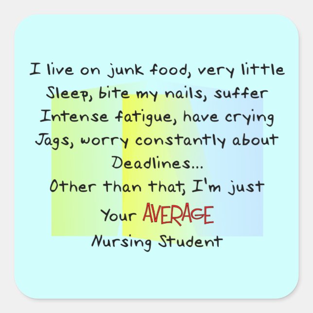 Funny Nursing Student Gifts Square Sticker (Front)