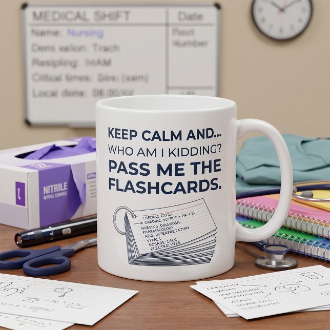 Funny Nursing Student Study Flashcards Coffee Mug (Creator Uploaded)