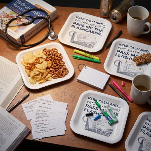 Funny Nursing Student Study Flashcards Paper Plate