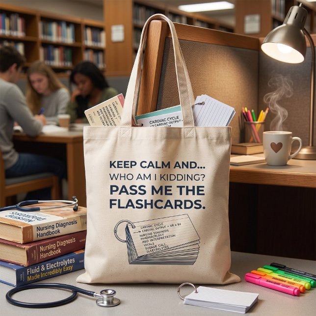 Funny Nursing Student Study Flashcards Tote Bag (Creator Uploaded)