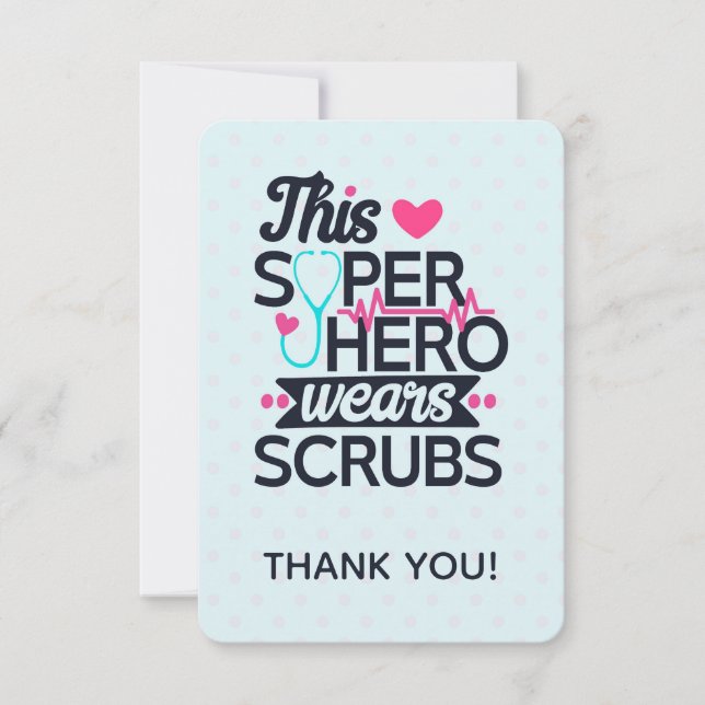 Funny Nursing Superhero Saying Thank You Invitation (Front)