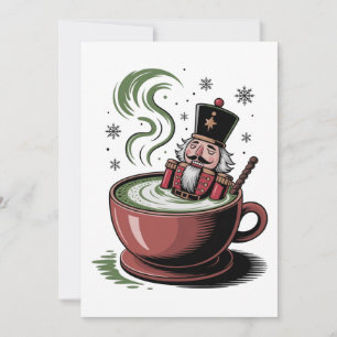 Funny Nutcracker Bathub in Matcha Drink Christmas Announcement