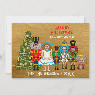 Funny Nutcracker Family of 6   Mum Dad Four Boys Holiday Card