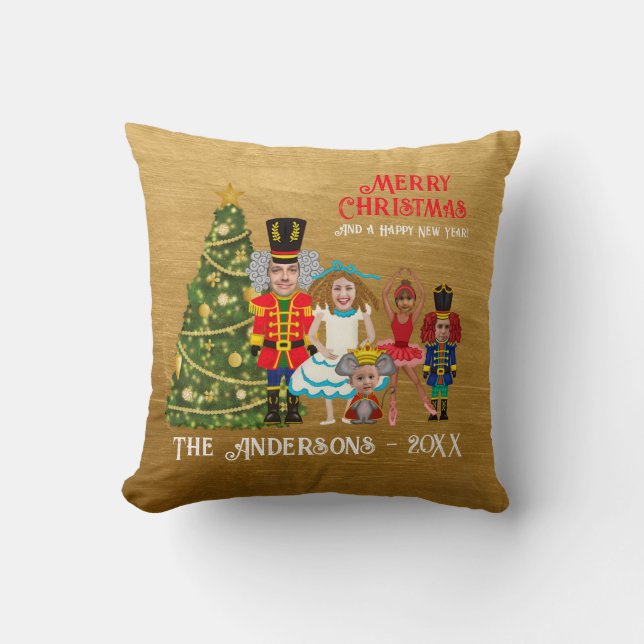 Funny Nutcracker Family Of Five Cushion (Front)