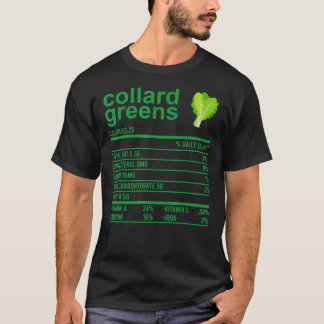 Funny Nutrition Fact Food Shirt, Collard Greens Th T-Shirt