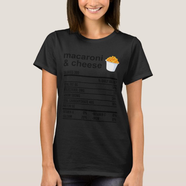 Funny Nutrition Facts Thanksgiving Apparel Macaron T-Shirt (Front)