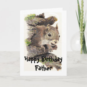 Funny, Nutty Father Birthday Squirrel Card
