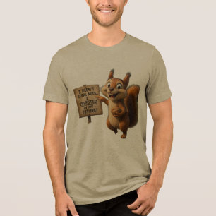 Funny Nutty Squirrel Men's Tri-Blend Graphic ... Shirt