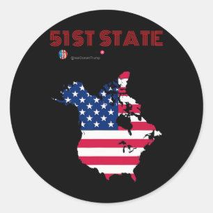 Funny O Canada 51st State Trump Canada Meme Americ Classic Round Sticker