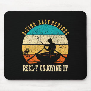 Funny O-fish-ally Retired Reel-y Enjoying It Vinta Mouse Pad