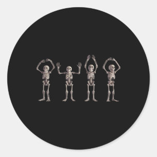 Funny O-h-i-o State Skeleton Lover Ohio Halloween Classic Round Sticker