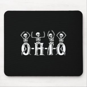 Funny O-h-i-o State Skeleton Ohio Halloween Vintag Mouse Pad