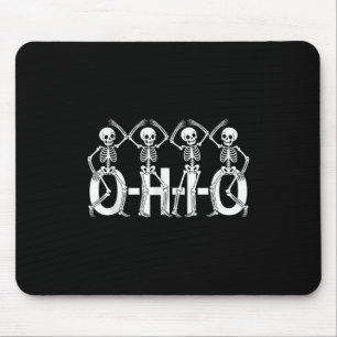Funny O-h-i-o State Skeleton Ohio Halloween Vintag Mouse Pad