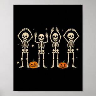 Funny O-h-i-o State Skeleton Ohio Halloween Vintag Poster