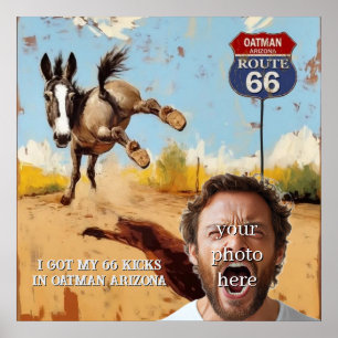 Funny Oatman Burro Adventure Memory Poster