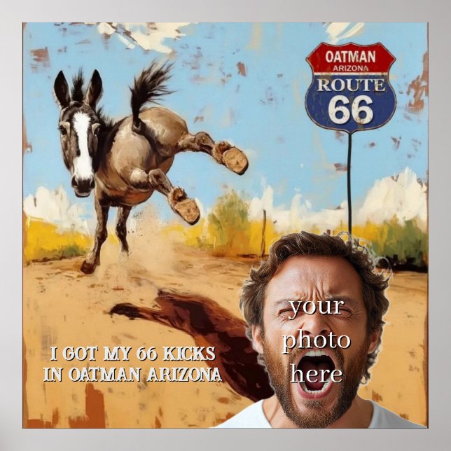 Funny Oatman Burro Adventure Memory Poster (Front)