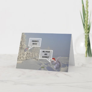 Funny Obama's nuts Christmas Holiday Card