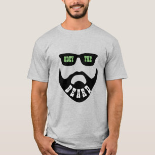 Funny Obey the Beard (Black Beard Green Eyes) T-Shirt