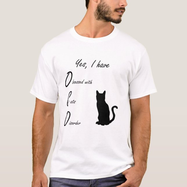 Funny Obsessed With Cats T-Shirt (Front)