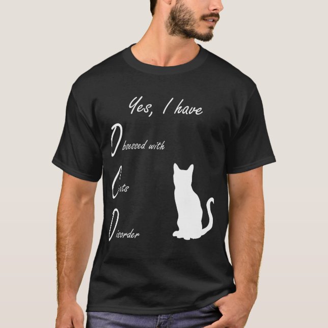 Funny Obsessed With Cats T-Shirt (Front)