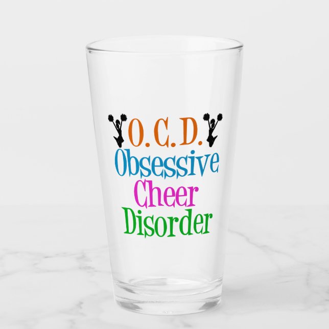 Funny Obsessive Cheer Disorder Glass (Front)