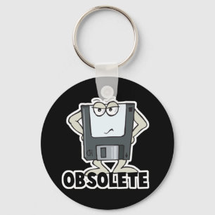 funny obsolete floppy disc key ring
