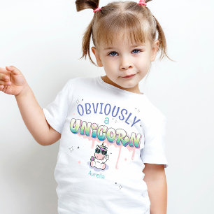 Funny Obviously A Unicorn Theme Birthday Party T-Shirt