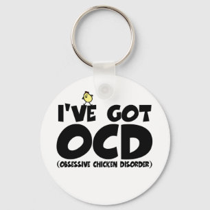 Funny OCD chicken Key Ring