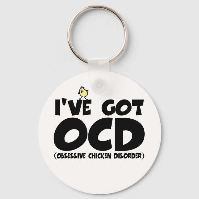 Funny OCD chicken Key Ring (Front)