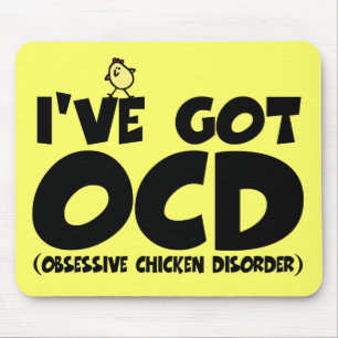 Funny OCD chicken Mouse Pad