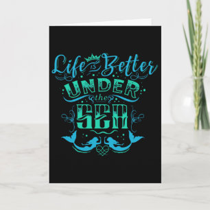 Funny Ocean Mermaid Life Under The Sea Summer Vaca Card