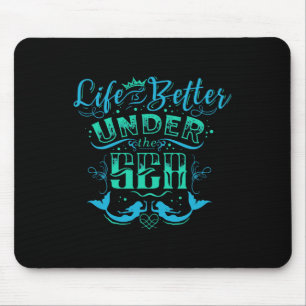 Funny Ocean Mermaid Life Under The Sea Summer Vaca Mouse Pad