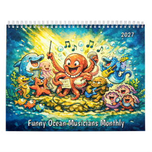 Funny Ocean Musicians Monthly Calendar