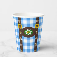 Funny Octoberfest Lederhosen Suspenders Paper Cups
